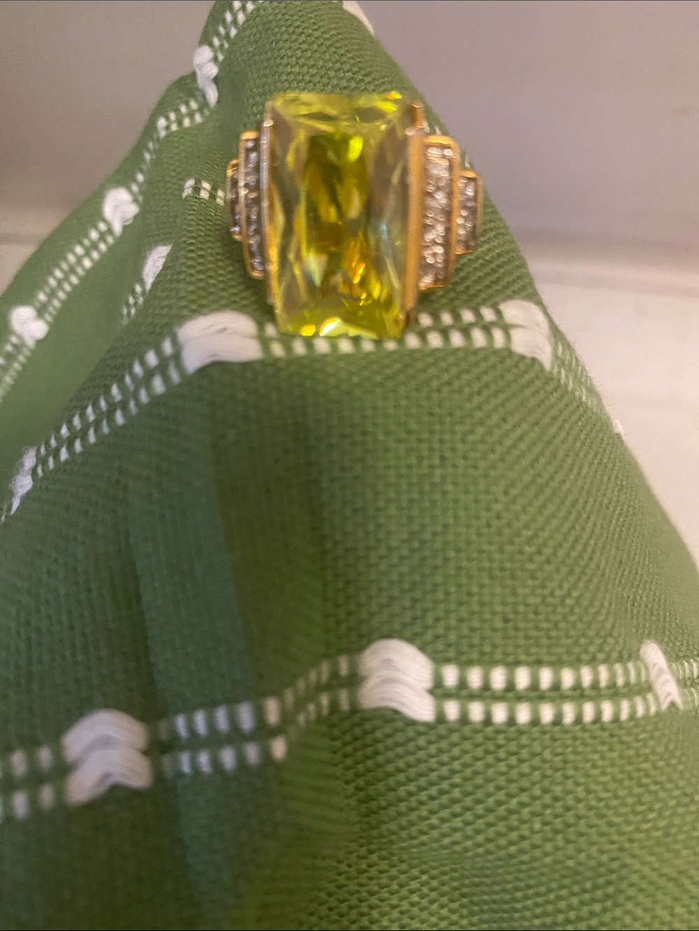 Yellow Crystal Statement Ring - Gold-Tone Women’s Fashion Jewelry
